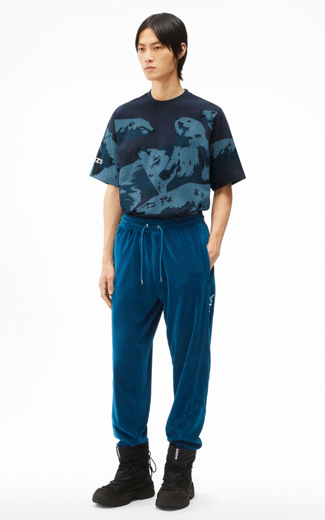 Jogging Kenzo The Hiver Capsule oversized velvet Homme Bleu | LJGW-58467